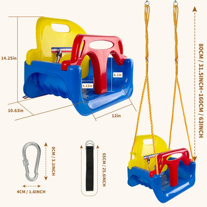 KINSPORY Kinderschaukel 3-in-1 Babyschaukel mitwachsend Dunkelblau