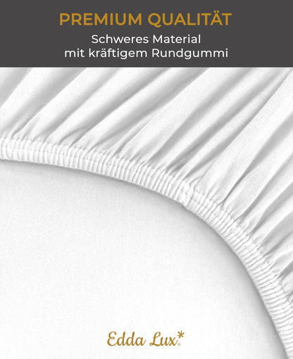 EDDA LUX Premium Spannbettlaken Boxspringbett 180-200x200-220 cm weiss