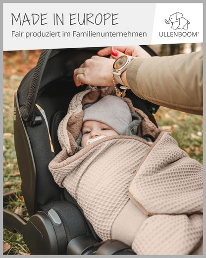 ULLENBOOM Einschlagdecke für Kindersitz & Kinderwagen - Sand