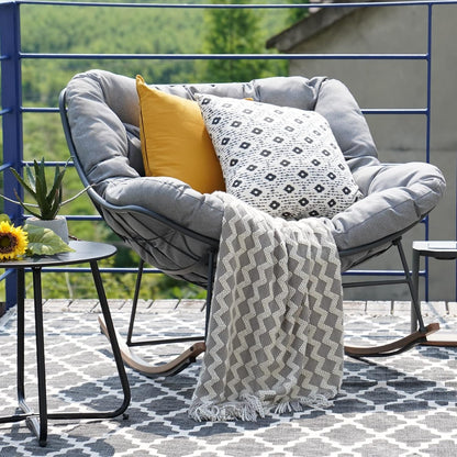 Grand Patio Schaukelstuhl LUOYI Relaxstuhl für Garten, hellgrau
