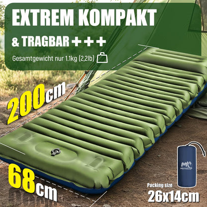Myxslop Isomatte Camping 12 cm, aufblasbare Luftmatratze mit Fusspumpe
