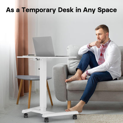 BONTEC Stehpult 65x45cm Höhenverstellbar mit Rollen - Weiss