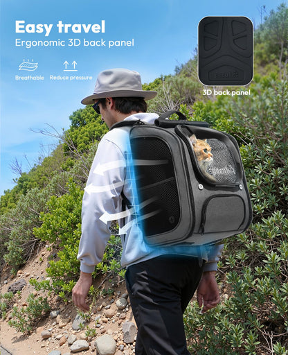 pecute Katzenrucksack Bubble – Haustier-Tragtasche grau