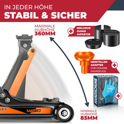 MASKO Wagenheber hydraulisch 2.5T Rangierwagenheber – Flach