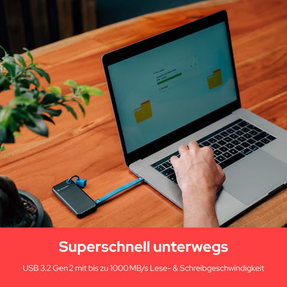 Verbatim Pocket SSD Tragbare Externe Festplatte 1 TB Schwarz/Rot