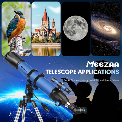 MEEZAA Refraktor Teleskop 90/800mm AZ – Astronomie für Erwachsene