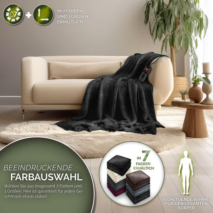 sinnlein elektrische Plüsch Heizdecke Kuscheldecke 200x180cm