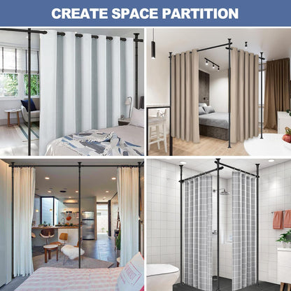 DAKEPOLE Paraventgestell Raumteiler - B 280xH 317cm Schwarz