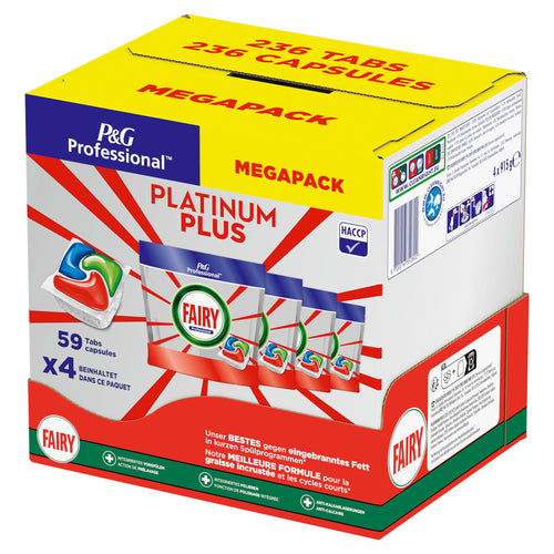 Fairy Professional Platinum Plus Spülmaschinentabs, 236 Kapseln für gewerbliche Geschirrspüler