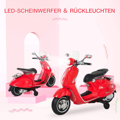 HOMCOM Kinder Elektro-Motorrad 6V mit Trainingsrädern - Rot