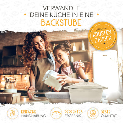 KRUSTENZAUBER Gusseisen Brottopf emailliert 26cm inkl. Gärkorb