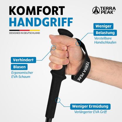 Terra Peak Wanderstöcke Teleskop Aluminium faltbar 110-135 cm