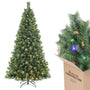 SALCAR Künstlicher Weihnachtsbaum 2.1m Nordmanntanne LED: Hoher, grüner Kunstbaum mit integrierter LED-Beleuchtung zur Weihnachtsdekoration.