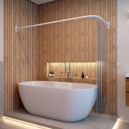 Winkel Duschstange L/U Form 6-in-1 System – Rostfrei, ohne Deckenhalterung