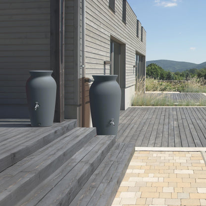 YourCasa DropCatcher Regentonne 120 Liter mit Wasserhahn, Anthrazit