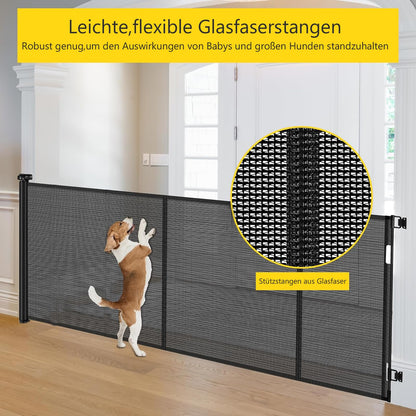 Eyeleaf Treppenschutzgitter ausziehbar 0-300 cm für Kinder, schwarz