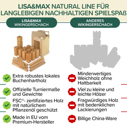 Wikinger Kubb Schweden Schach - Original Turnier FSC-Holz