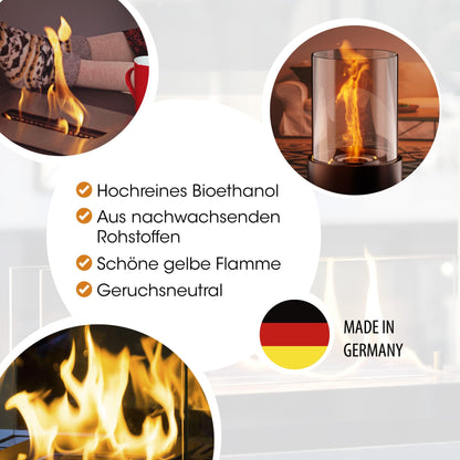 BioFair Bioethanol 100% Reiner Brennstoff für Kamin - 6 x 10 Liter