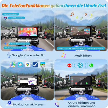 Carpuride W603 Motorrad-Display für CarPlay/Android Auto - 6.3 Zoll