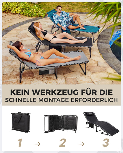 KingCamp Übergrosse Sonnenliege Klappbar – 200x68 cm