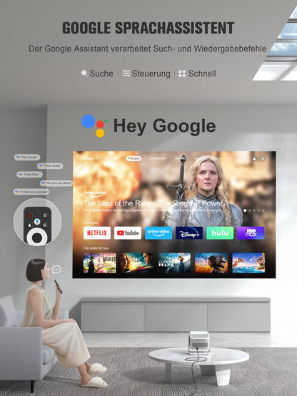 VOPLLS G3 Smart Beamer 4K Heimkino, Google TV, 1200 ANSI Lumen