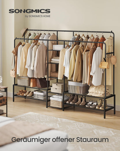 SONGMICS Kleiderständer HSR183B01, offener Kleiderschrank, schwarz