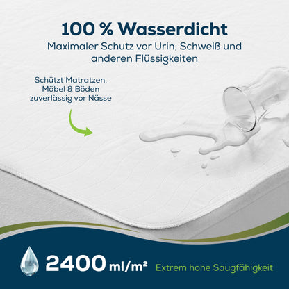 Sensalou Inkontinenz Bettunterlage 70x100 cm, wasserdicht, 4er Set