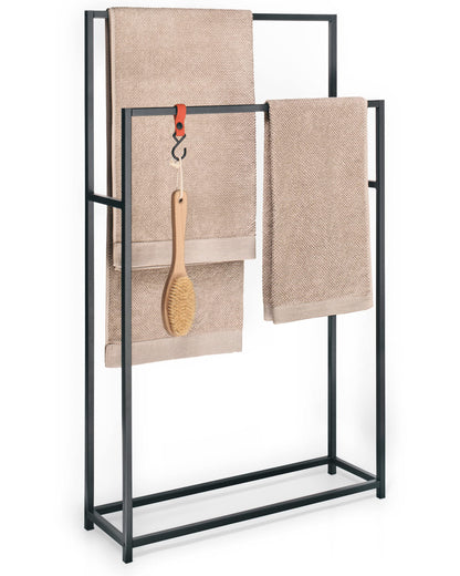 GARDELI® Handtuchständer stehend extra gross Schwarz