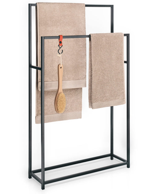 GARDELI® Handtuchständer stehend extra gross Schwarz