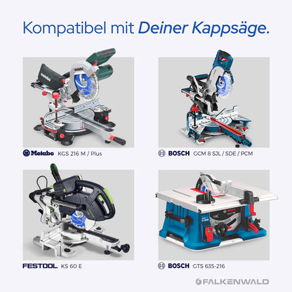 FALKENWALD Kappsägeblatt für Holz - HM 216x30 mm, 60 Zähne