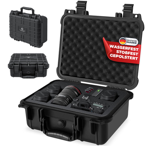KESSER Kamerakoffer 15 Liter wasserdicht mit Einlage, 34x30x15 cm – Hartschale mit Handgriff