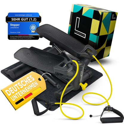 LANDWEHR Stepper Fitnessgerät für Zuhause - Schwarz 180kg