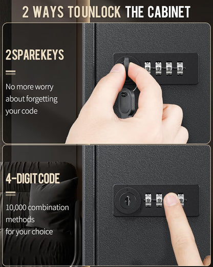 Uniclife Digitaler Schlüsselschrank 60 Positionen Kombi Schwarz