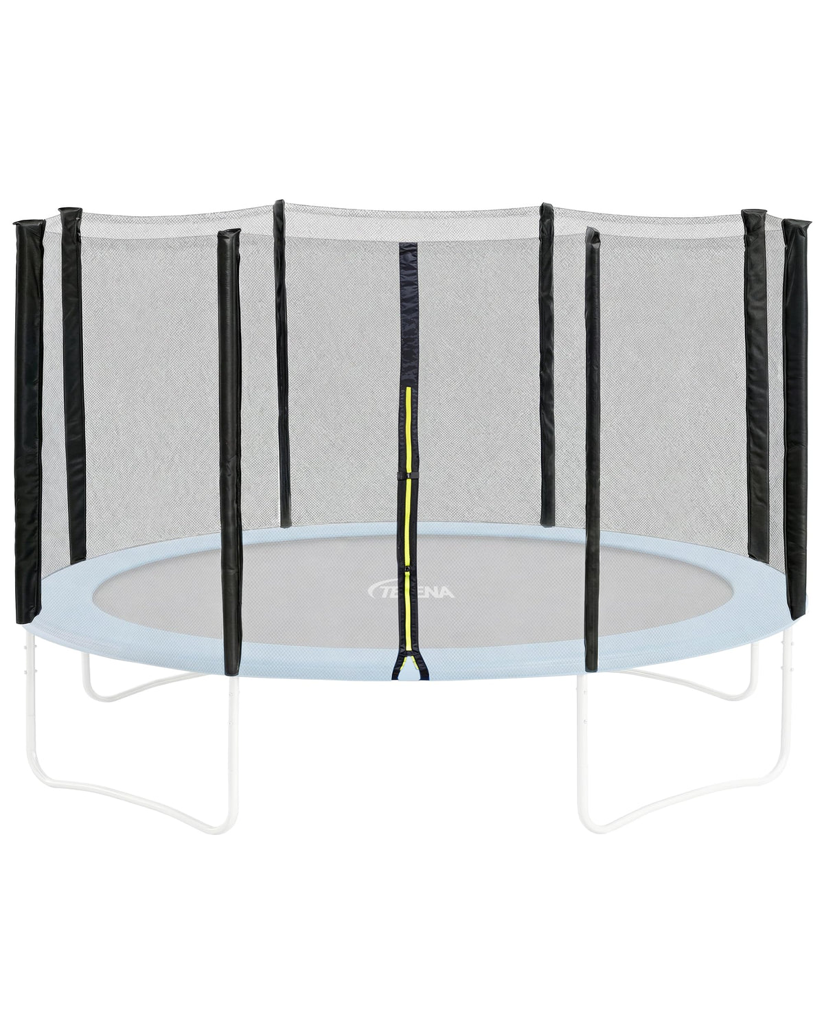 Terena Trampolin Ersatznetz 427 cm, Sicherheitsnetz für 8 Stangen, engmaschig mit farbig markiertem Reissverschluss