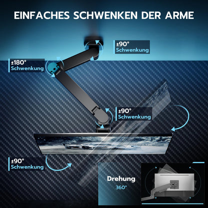 ARES WING Monitor Wandhalterung Heavy Duty 17-49 Zoll - Schwarz