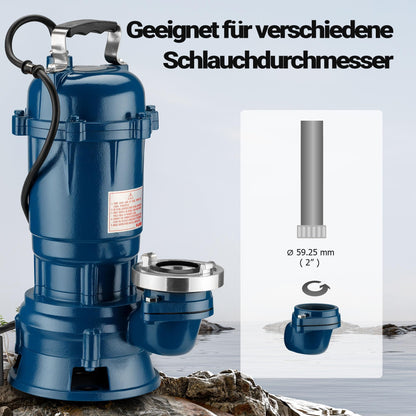 PowerFlow Schmutzwasserpumpe 550W Tauchpumpe - 10.000 l/h