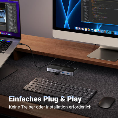 UGREEN USB C Umschalter 2PC 2x4 USB 3.2 10Gbps mit Kontroller
