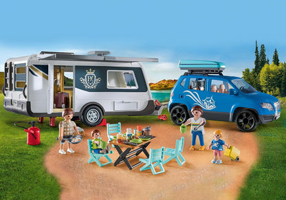 PLAYMOBIL Family Fun Wohnwagen mit Auto - Camping