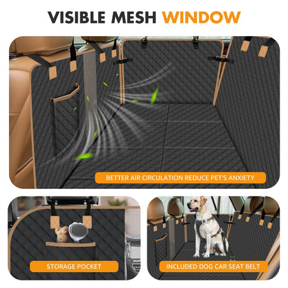 Lekespring Auto Hundedecke Rücksitz wasserdicht Hartholzbrett – Schwarz
