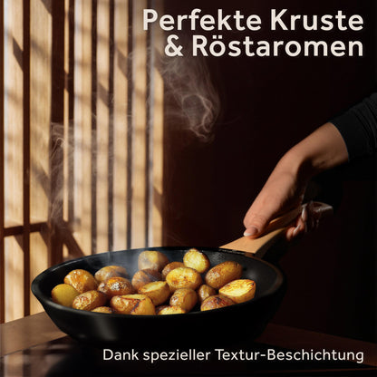 ZWIEGER Keramik Pfannenset ohne PTFE und PFOA – Pfannen PFAS frei, Aluguss, für alle Herdarten (inklusive Induktion) geeignet - Keramikbeschichtung, 28 cm, 24 cm und 20 cm