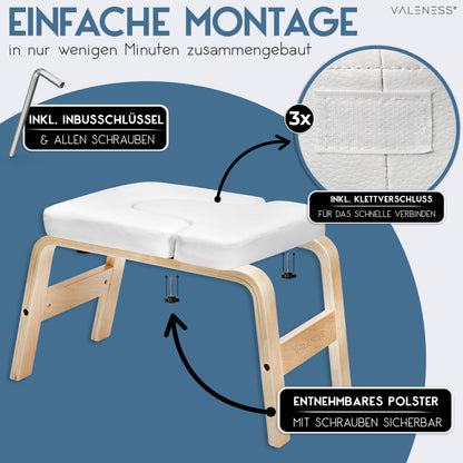 VALENESS® Yoga Kopfstandhocker – Handstand Hocker Weiss