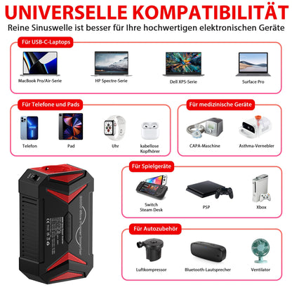 BESTEK 300W Reiner Sinus Wechselrichter 12V/230V Kfz Inverter