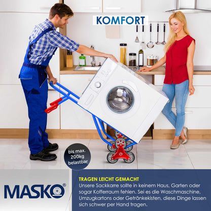 MASKO® Treppensackkarre klappbar 200kg - Blau