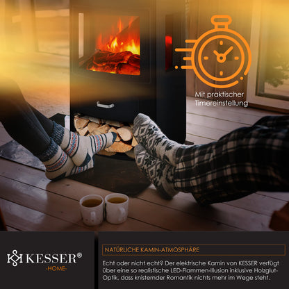 KESSER® Prio Elektrokamin mit Heizung – WiFi App, 1900W