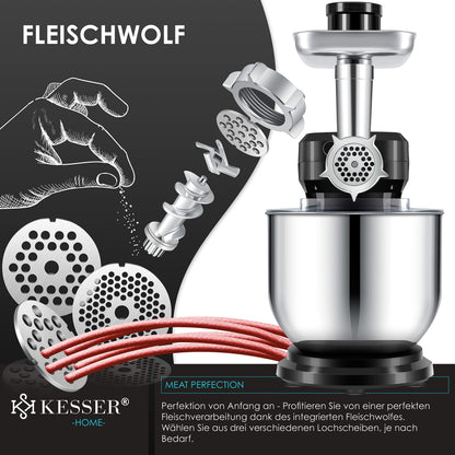 KESSER K-KM 3000 3-in-1 Küchenmaschine Fleischwolf 5.5L
