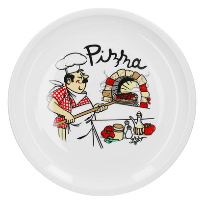 Van Well Pizzateller Set Küchenchef 6-teilig, Porzellan, ø 30,5 cm