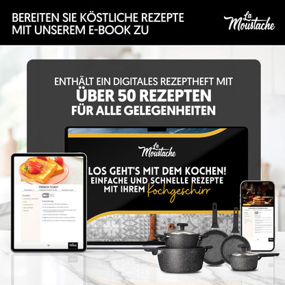 La Moustache 8-tlg. Antihaft Kochgeschirr-Set Aluminium – Onix