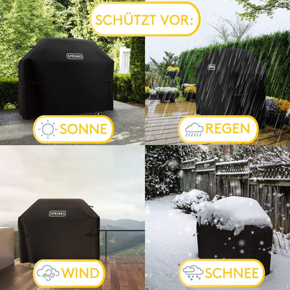 SPRINKS Grillabdeckung wetterfest 600D Oxford, 147x61x122 cm, schwarz