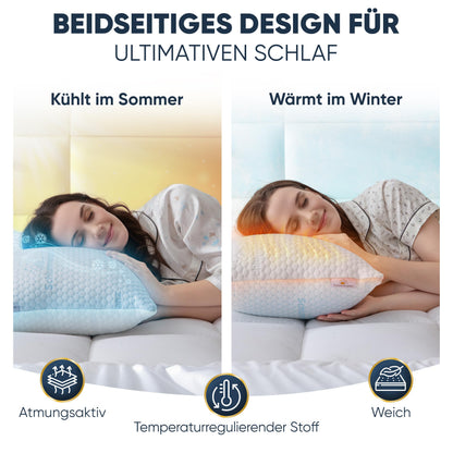 Schlummerglanz Memory Foam Nackenkissen 40x80 cm höhenverstellbar