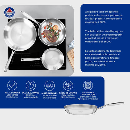 Tramontina Grano Bratpfanne – Edelstahl Induktion Ø 30 cm